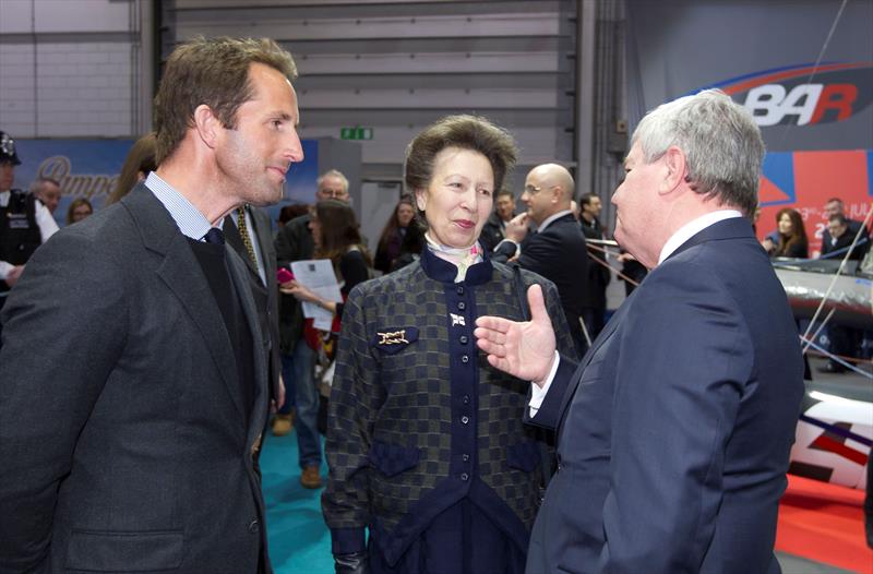 Sir Ben Ainslie, HRH The Princess Royal and Sir Keith Mills at the CWM FX London Boat Show photo copyright onEdition taken at 