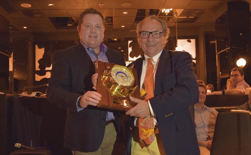 Peter Nash, editor of Boating Business, being presented with the British Marine Trades Association Chairman's Special Award by Riki Hooker photo copyright Marine Advertising Agency taken at 