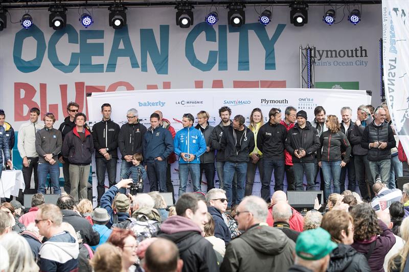 The Transat bakerly skippers are presented to the city on the Barbican photo copyright Lloyd Images taken at 