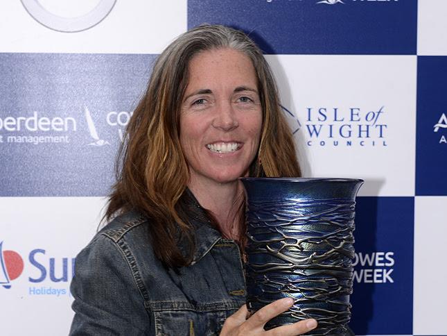 Libby Greenhalgh with the Cowes Week Ladies Day Trophy photo copyright Cowes Week taken at Cowes Combined Clubs