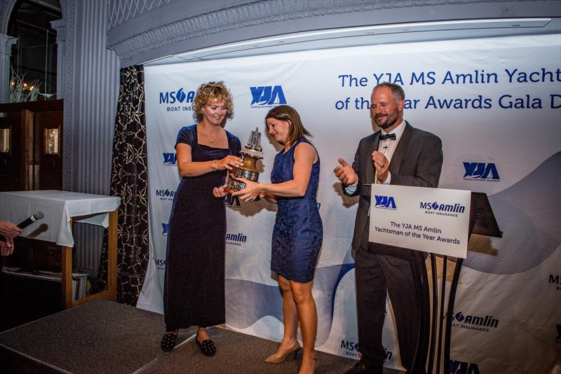 Lucy MacGregor is awarded the YJA MS Amlin Yachtsman of the Year at the YJA MS Amlin Awards Gala Dinner photo copyright Sally Golden taken at 
