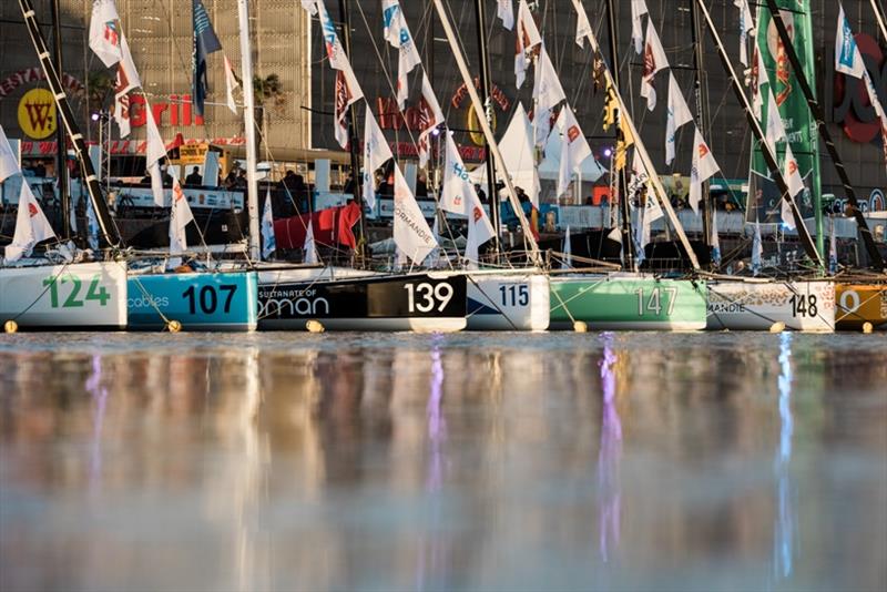 Illustration boats on water during pre-start of the Transat Jacques Vabre 2017 photo copyright Jean-Louis Carli taken at 