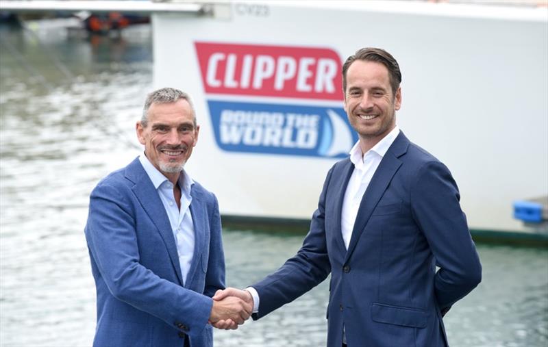 Clipper Round the World Yacht Race CEO, William Ward and ATPI Global Commercial Head of Sports, Michiel Aulbers, mark the start of a new partnership. Sport specialist ATPI Sports Events is announced as the Official Travel Supplier to the 2019-20 edition photo copyright Clipper Ventures taken at 