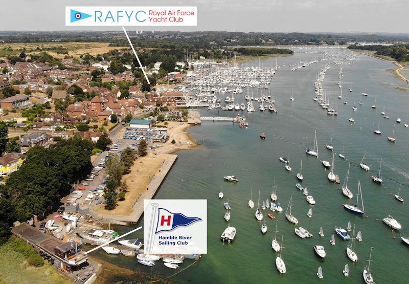 The RAF Yacht Club and Hamble River Sailing Club are just 400m apart photo copyright HRSC taken at Hamble River Sailing Club