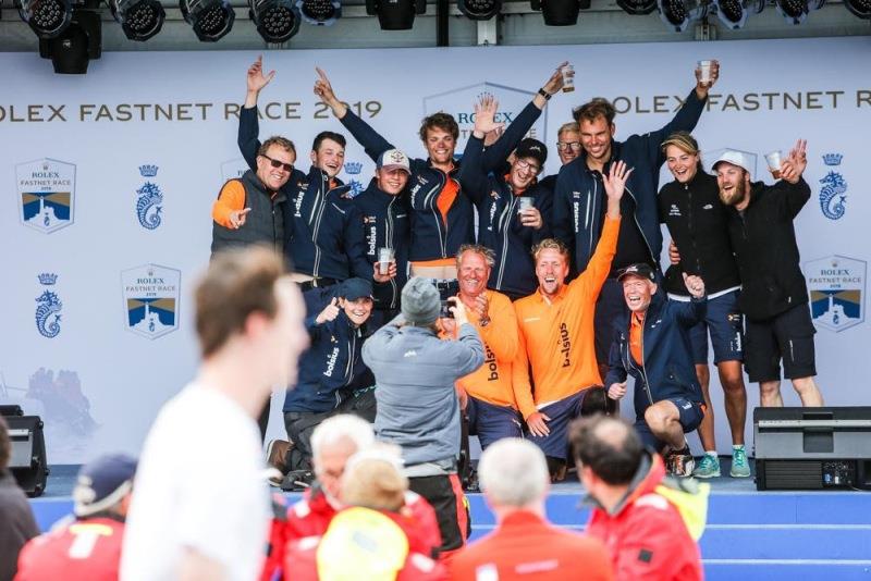 RORC photographer Paul Wyeth captures teams at the prizegiving as they express their joy after successfully completing the Rolex Fastnet Race - for many it will be their greatest personal challenge photo copyright Paul Wyeth / pwpictures.com taken at Royal Ocean Racing Club