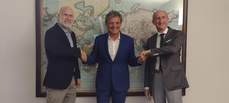 From the left: Marco Donà, CEO and Vice President Saim, Alessandro Cappiello, CEO CMC Marine and  Massimo Donà, Chairman and President Saim photo copyright CMC Marine taken at 
