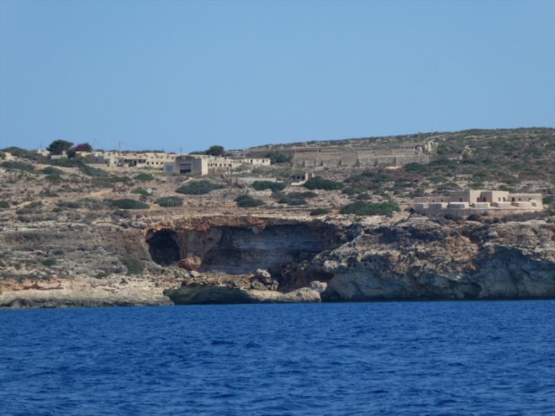 The Piggery and Marija Battery on Cominio, picture taken from the water when sailing past photo copyright SV Red Roo taken at 