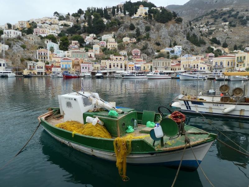 Debbie and Paul from Australian boat Wild Odyssey took these photos of Red Roo arriving at Symi Harbour photo copyright SV Red Roo taken at 