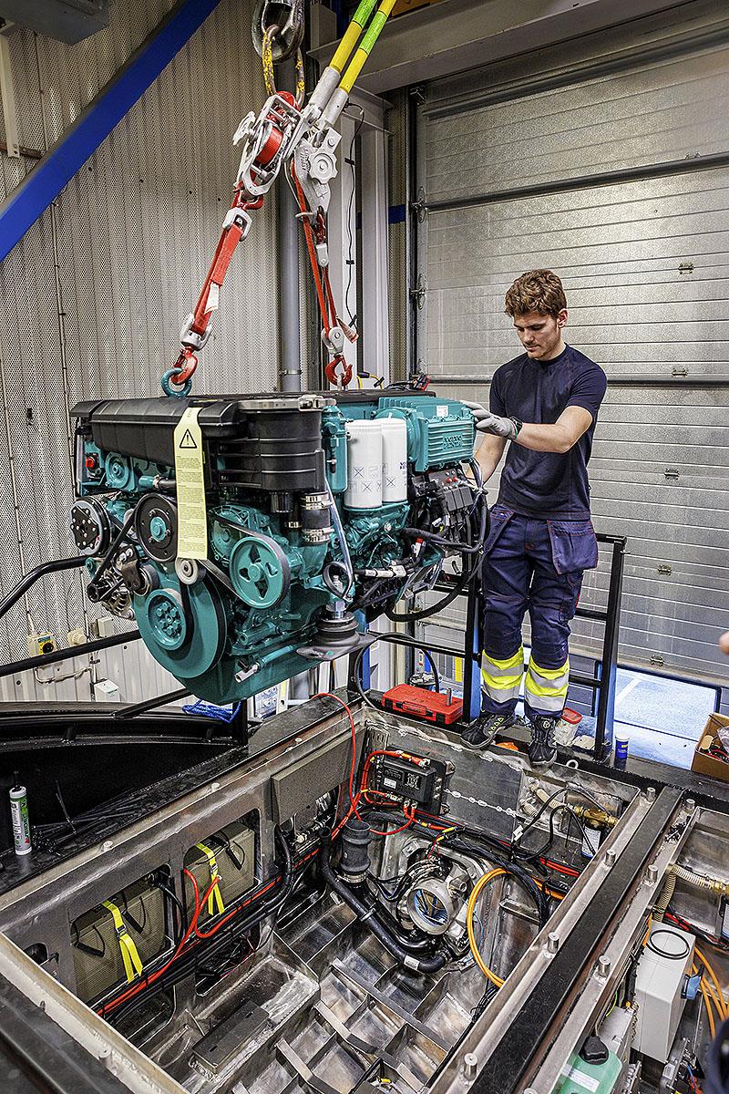 Volvo Penta installing the hybrid propulsion system - photo © Emelie Asplund