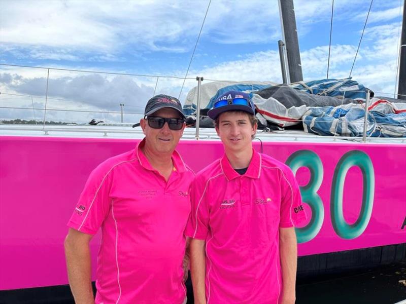 Paul Heyes (L) with his son Zac in front of Stefan Racing photo copyright Stefan Racing taken at Cruising Yacht Club of Australia