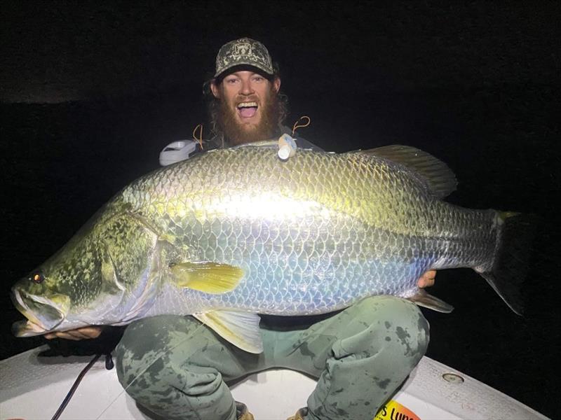 Ty with a serious slab of Callide barra caught on a Barambah Bony Shad. - photo © Fisho's Tackle World