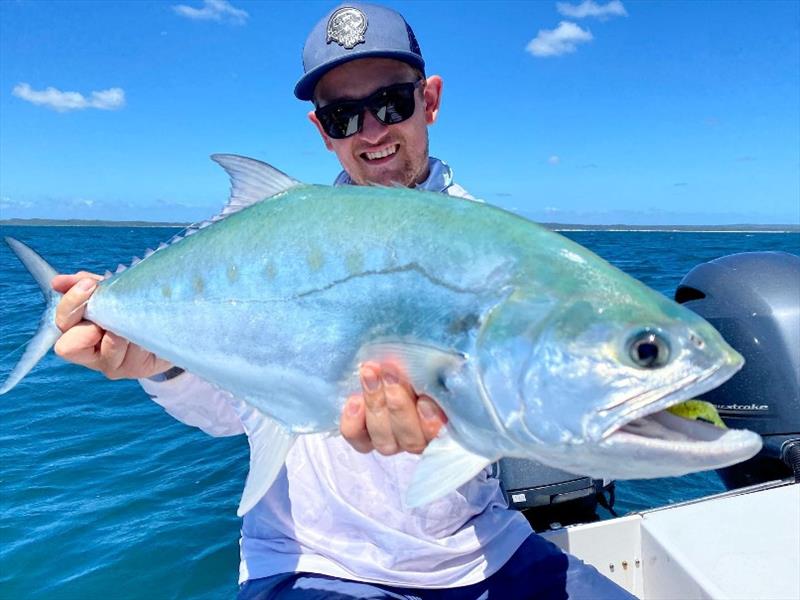 Queenfish are one of our iconic sportfish here in the bay and can put on a great acrobatic display. - photo © Hervey Bay Fly & Sportfishing