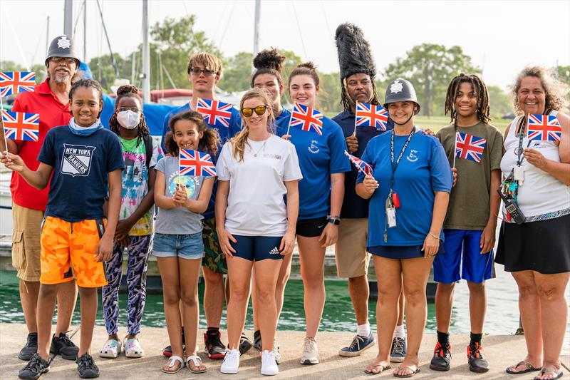 Hannah Mills visiting the Jackson Park Youth Foundation photo copyright C Gregory for SailGP taken at 