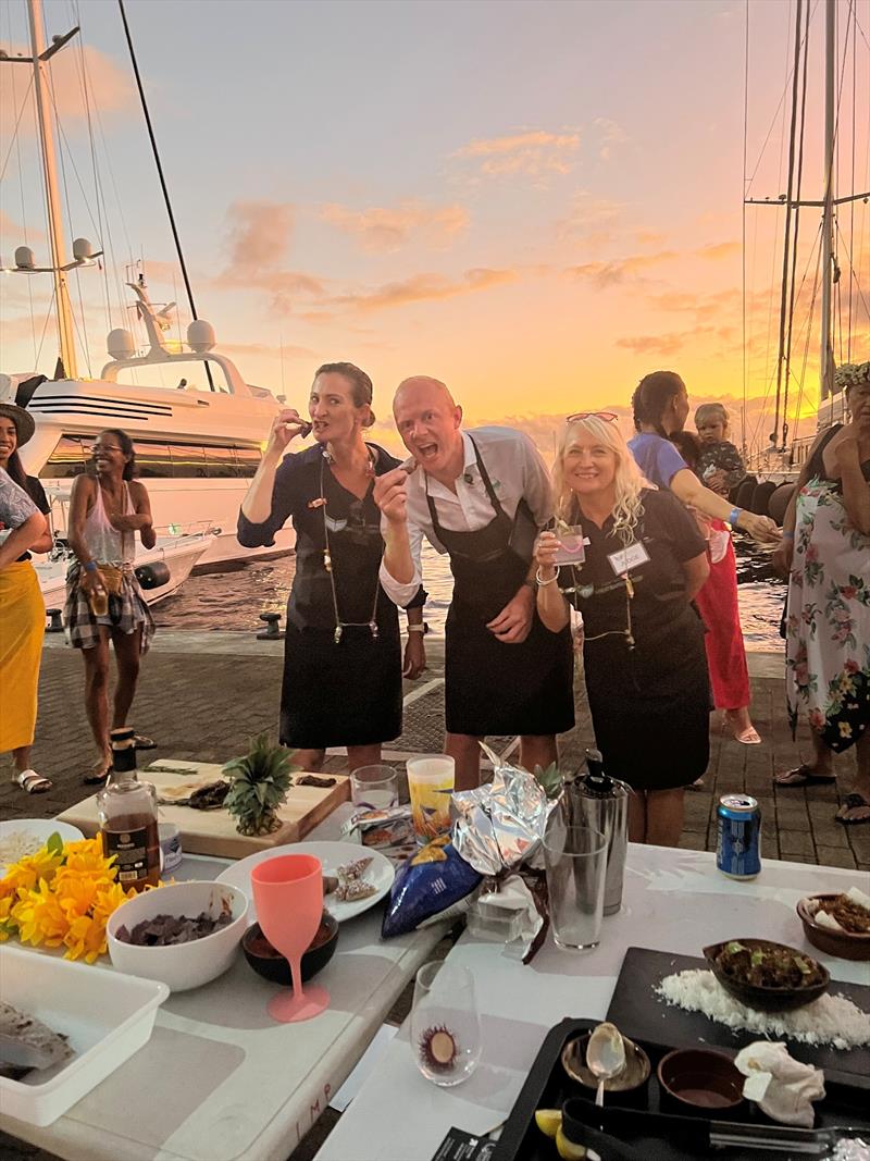 Judges – Corina Wilson, Superyachts 153 (Left), David Saul, Superyachts 153 (Middle) and Virginia Edwards, Superyacht Group Great Barrier Reef Group (Right), judging the BBQ Competition sponsored by Superyacht Group Great Barrier Reef photo copyright AIMEX taken at 