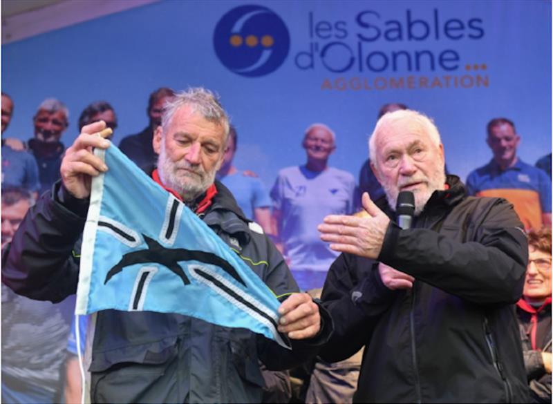 Jean-Luc Van Den Heede and Sir Robin Knox-Johnston photo copyright Global Solo Challenge taken at 