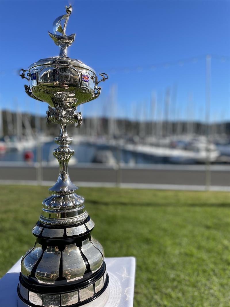The historic Lipton Cup on display at the RPAYC photo copyright RPAYC taken at Royal Prince Alfred Yacht Club