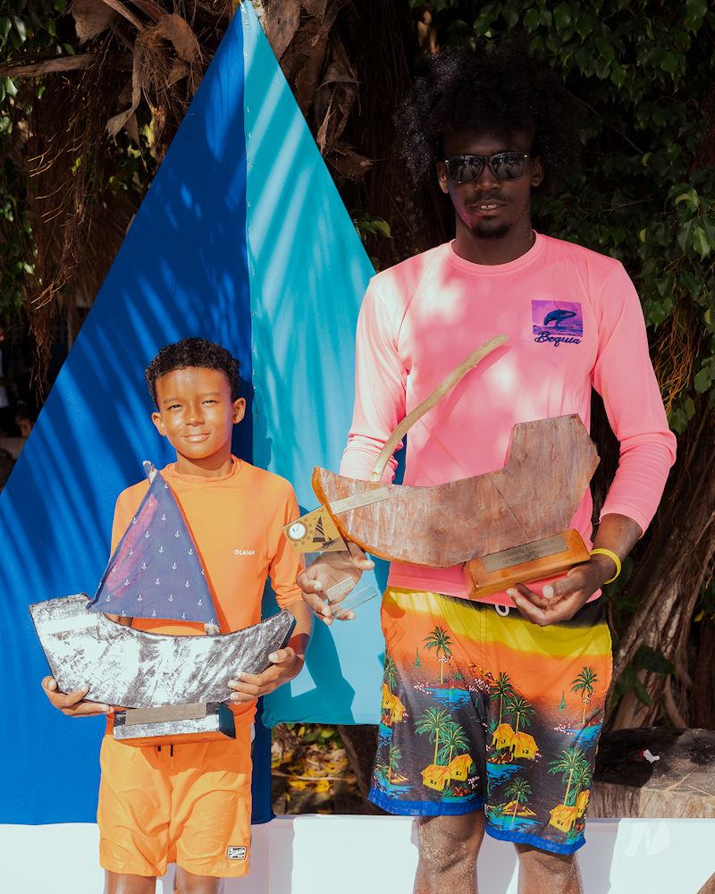 St Vincent and the Grenadines CG United Insurance National Sailing Championships: Joshua Weinhartd and Orekay Joseph, winners for the perpetual trophies photo copyright Sebastian Cyrus taken at 
