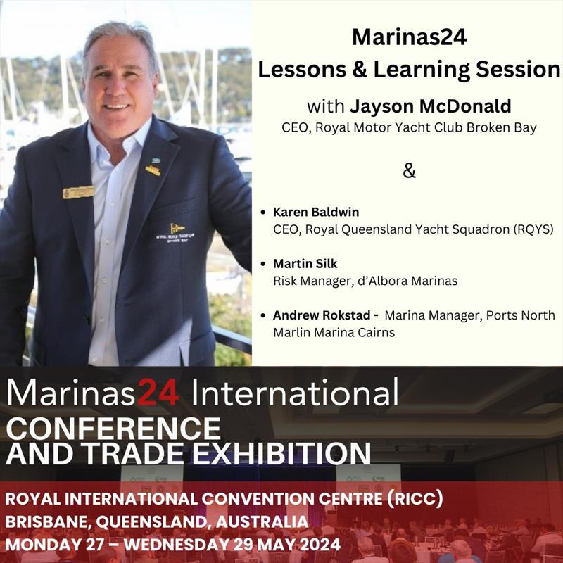 Marinas24 Lessons & Learning Session with Jayson McDonald CEO, Royal Motor Yacht Club Broken Bay  photo copyright Marinas24 taken at 