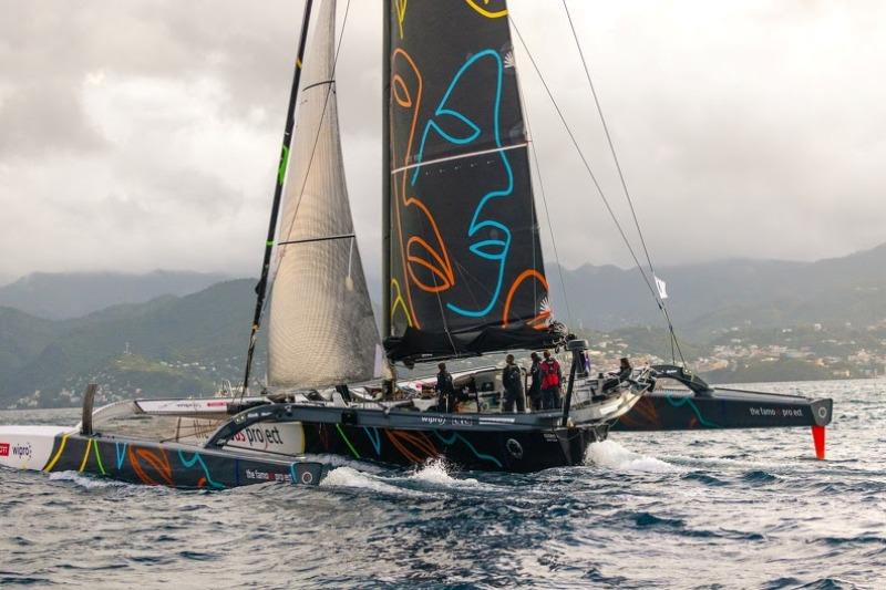 Limosa heads for Port Louis after finishing at 10:28:06 local time in Grenada on 15 January - RORC Transatlantic Race photo copyright Arthur Daniel taken at Royal Ocean Racing Club and featuring the MOD70 class