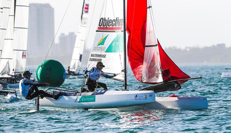 Waterhouse and Darmanin - 2018 World Cup Series Regatta in Miami photo copyright Jesus Renedo / Sailing Energy taken at  and featuring the Nacra 15 class