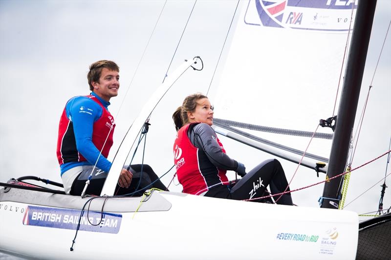 Ben Saxton & Nicola Groves on day 4 of Sailing World Cup Weymouth and Portland - photo © Pedro Martinez / Sailing Energy / World Sailing