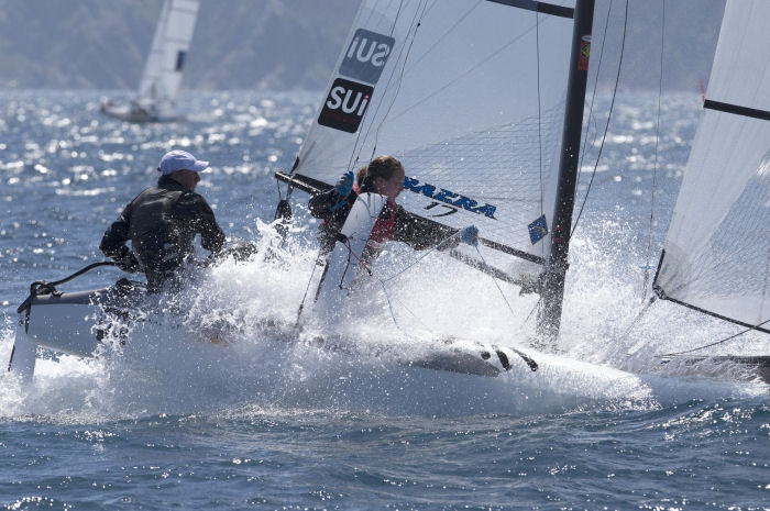 ISAF Sailing World Cup Hyères day 3 photo copyright Jean Marie Liot / DPPI / FFVoile taken at  and featuring the Nacra 17 class