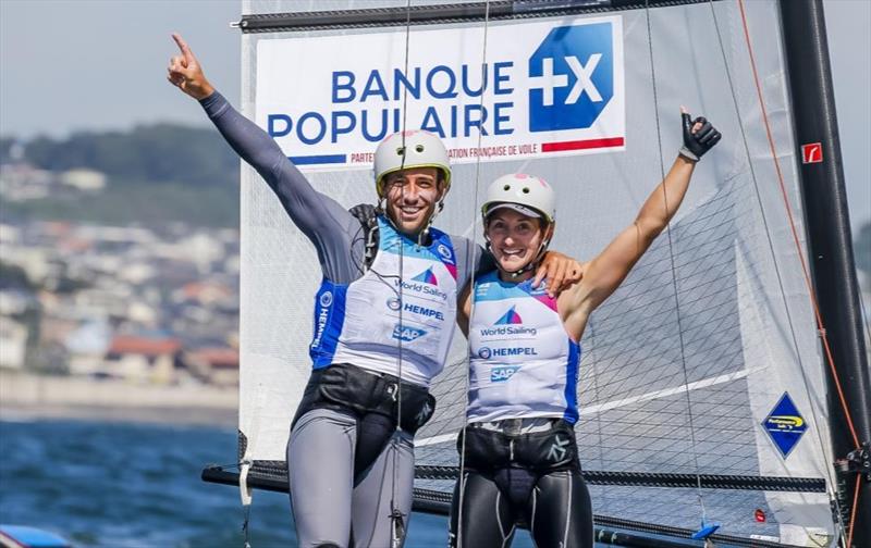 French celebrations - Hempel World Cup Series 2019 photo copyright Sailing Energy / World Sailing taken at  and featuring the Nacra 17 class