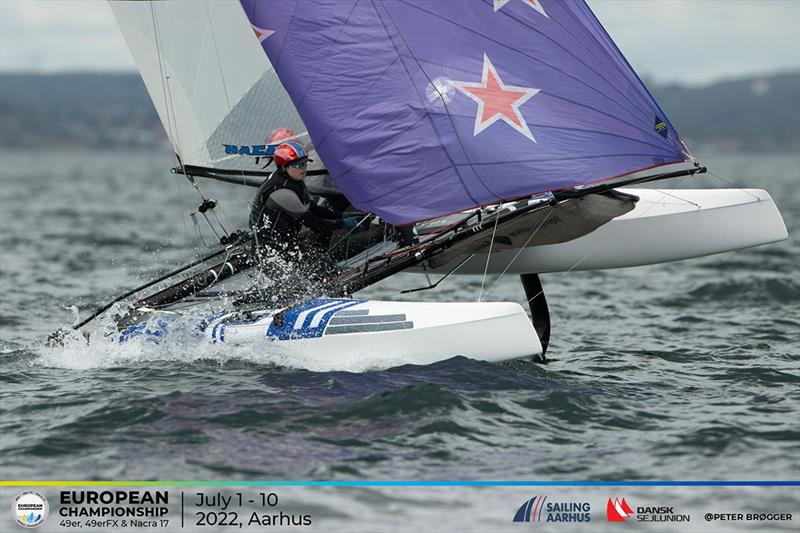 Wilkinson and Dawson enjoying the foiling - 2022 49er, 49erFX and Nacra 17 European Championships photo copyright Peter Brogger taken at  and featuring the Nacra 17 class