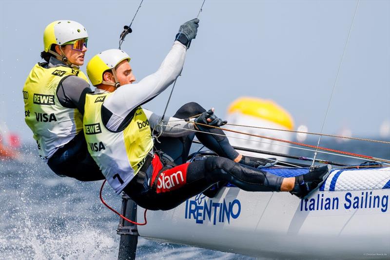 Strong performances in all conditions lead Margherita Porro and Stefano Dezulian from Italy to the top of the Nacra 17 podium photo copyright Kiel Week / ChristianBeeck.de taken at Kieler Yacht Club and featuring the Nacra 17 class