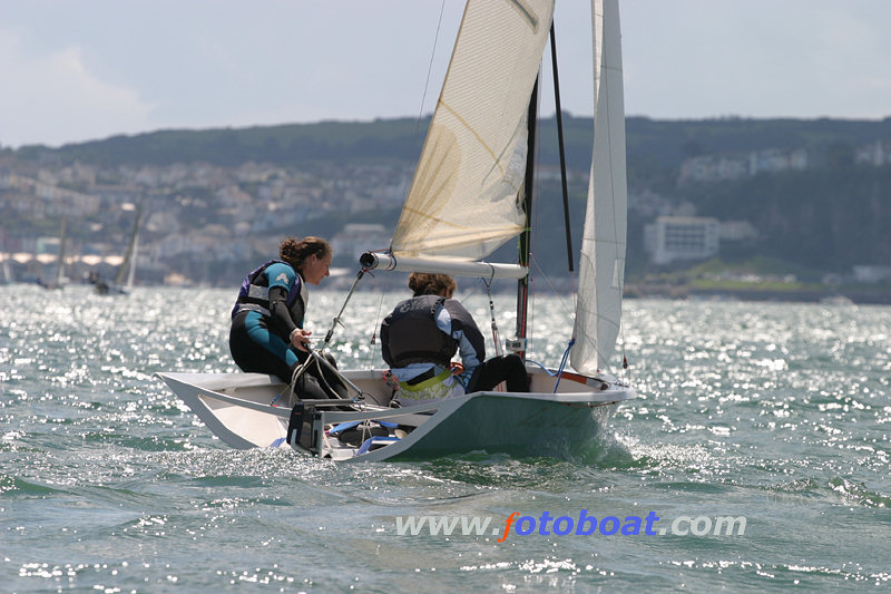 The Burton Cup race on day three of National 12 Burton Week at Brixham photo copyright Heather Davies / www.fotoboat.com taken at Brixham Yacht Club and featuring the National 12 class