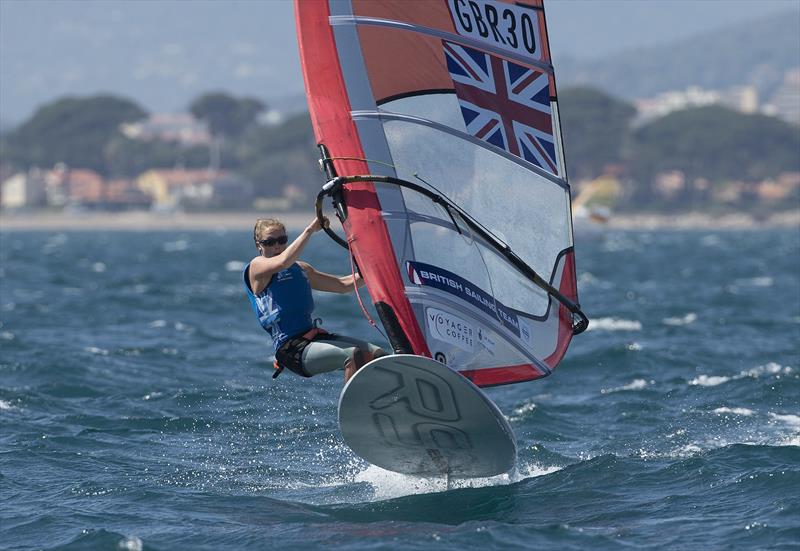 Izzy Hamilton (RS:X Women) on ISAF Sailing World Cup Hyères day 2 photo copyright Ocean Images / British Sailing Team taken at COYCH Hyeres and featuring the RS:X class