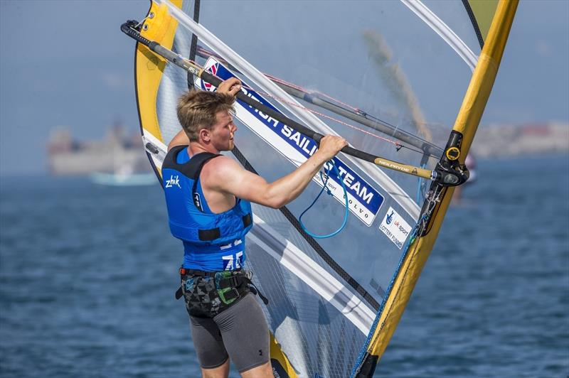 Joe Bennett in action on day 1 of Sailing World Cup Weymouth and Portland - photo © Jesus Renedo / Sailing Energy / World Sailing