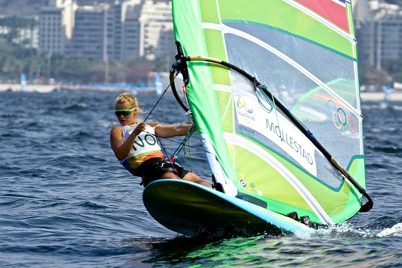 Maria Mollestad (NOR) - Day 2, Womens RS:X - Rio Olympic Regatta photo copyright Richard Gladwell taken at  and featuring the RS:X class