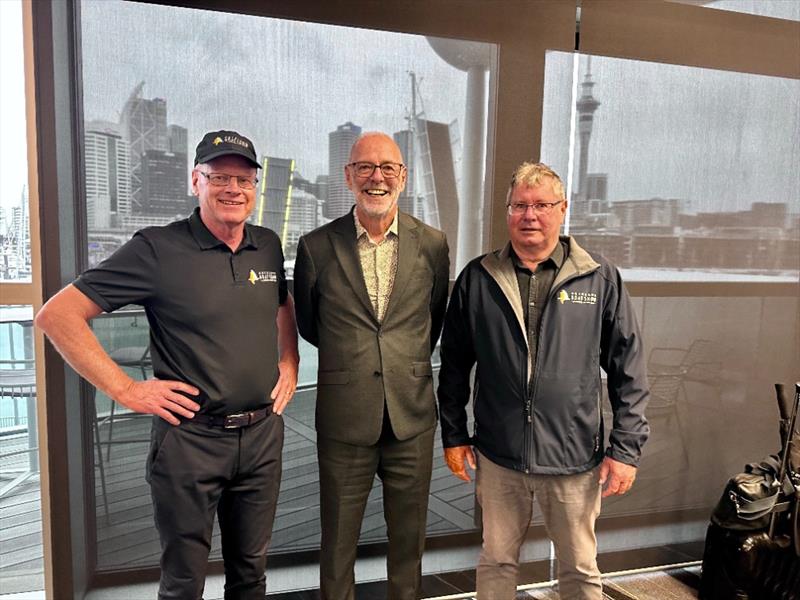 Peter Busfield, Wayne Brown, Garry Lock - Auckland Boat Show - Day 4 - Viaduct Event Centre - Jellicoe Harbour - Auckland - March 16, 2024 photo copyright Chris Cameron taken at Royal New Zealand Yacht Squadron and featuring the  class