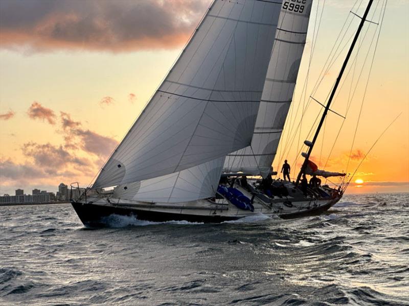 Pen Duick VI returns to Cape Town. The iconic yacht is recreating history having sailed in the 1973 Whitbread Round the World Race photo copyright OGR2023 / Rob Havill taken at  and featuring the Ocean Globe Race class