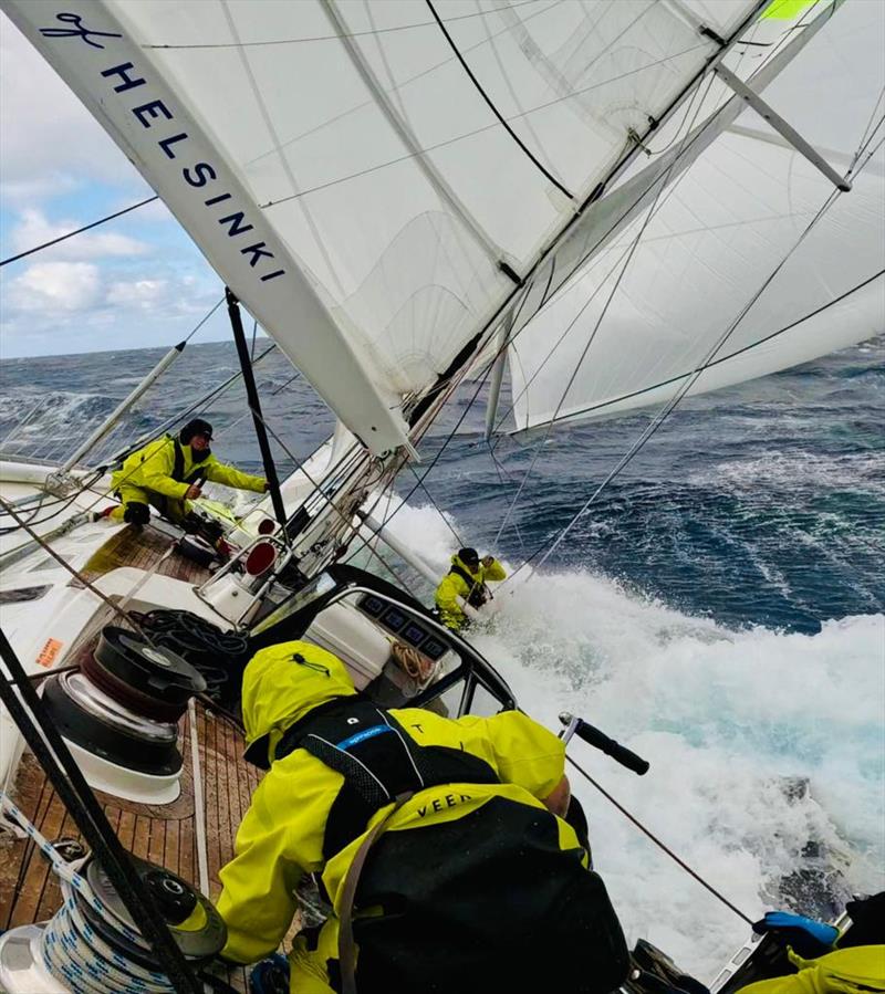 Crew of Spirit of Helsinki will need their heaters to dry those foulies! photo copyright OGR2023 / Spirit of Helsinki taken at  and featuring the Ocean Globe Race class