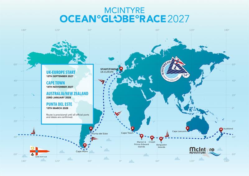#OGR2027 Route - photo © Ocean Globe Race