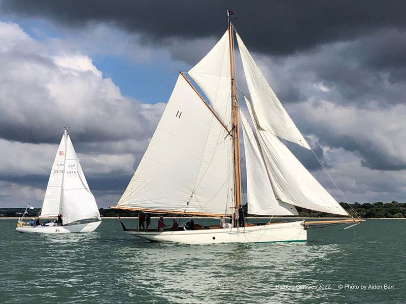 WildR and Thalia - Hamble Classics Regatta 2022 photo copyright Aiden Barr taken at Hamble River Sailing Club and featuring the Gaffers class