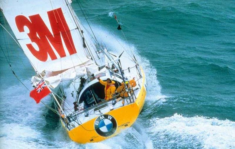 Pete Goss on Aqua Qurum (50ft) in the 1996 Vendée Globle - Pete became the first sailor to complete a a circumnavigation on a boat with a canting keel photo copyright Global Solo Challenge taken at  and featuring the Open 50 class