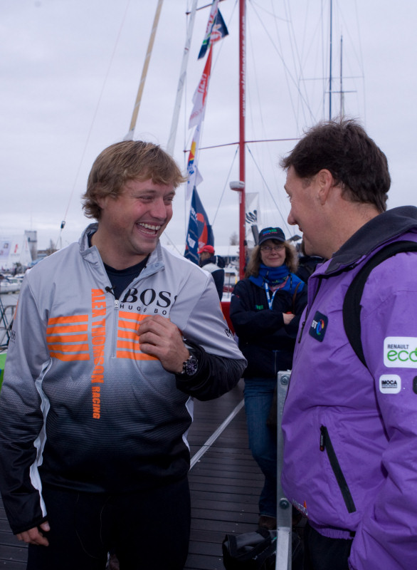Alex Thomson says his goodbyes before the start of the Vendée Globe photo copyright Mark Lloyd / www.lloydimages.com taken at  and featuring the IMOCA class