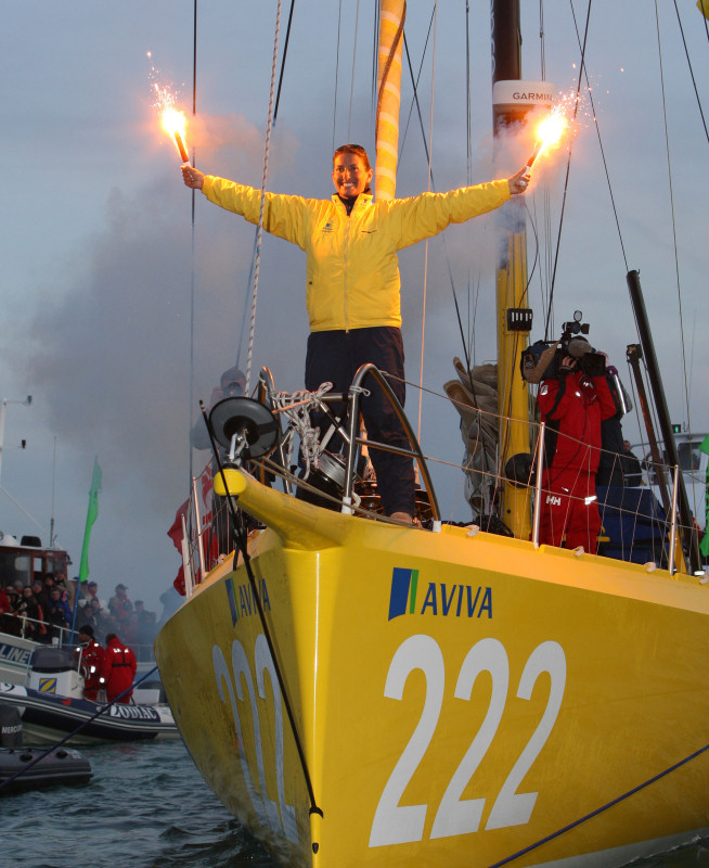 Dee Caffari on Aviva has become the first woman to sail solo, non-stop both ways around the world after finishing sixth in the Vendée Globe race photo copyright onEdition taken at  and featuring the IMOCA class
