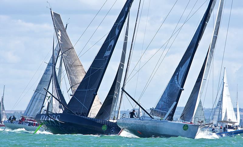 Magnificent conditions for the start of the 2017 Rolex Fastnet Race photo copyright Tom Hicks / www.solentaction.com taken at Royal Ocean Racing Club and featuring the IMOCA class