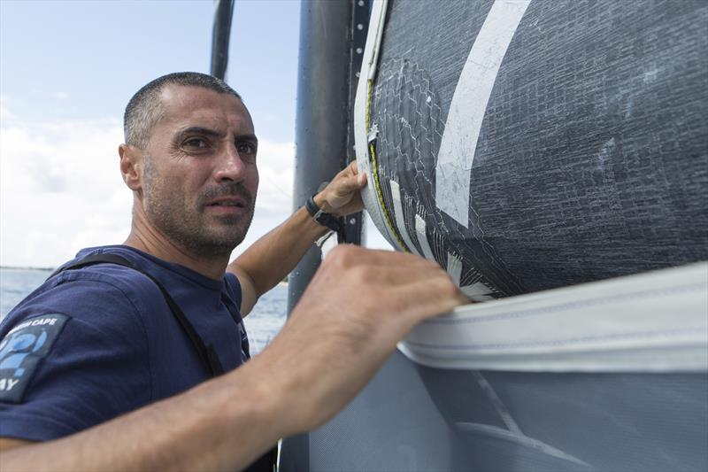 Giancarlo Pedote training before Transat Jacques Vabre photo copyright Jean-Marie Liot taken at  and featuring the IMOCA class