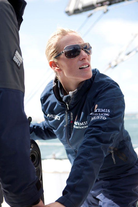 Zara Phillips onboard Artemis Ocean Racing during the Artemis Challenge at Aberdeen Asset Management Cowes Week photo copyright Mark Lloyd / www.lloydimages.com taken at  and featuring the IMOCA class