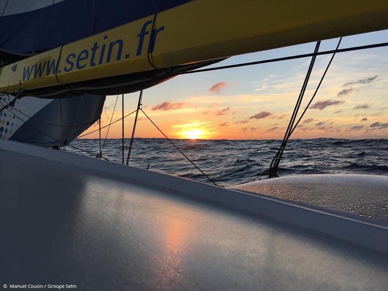 Onboard Groupe DETIN photo copyright Manuel Cousin taken at  and featuring the IMOCA class