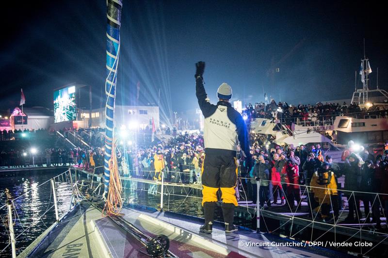 French fans turn out to great French heroes at the finish of the Vendee Globe photo copyright Vincent Curutchet / DPPI / Vendee Globe taken at  and featuring the IMOCA class