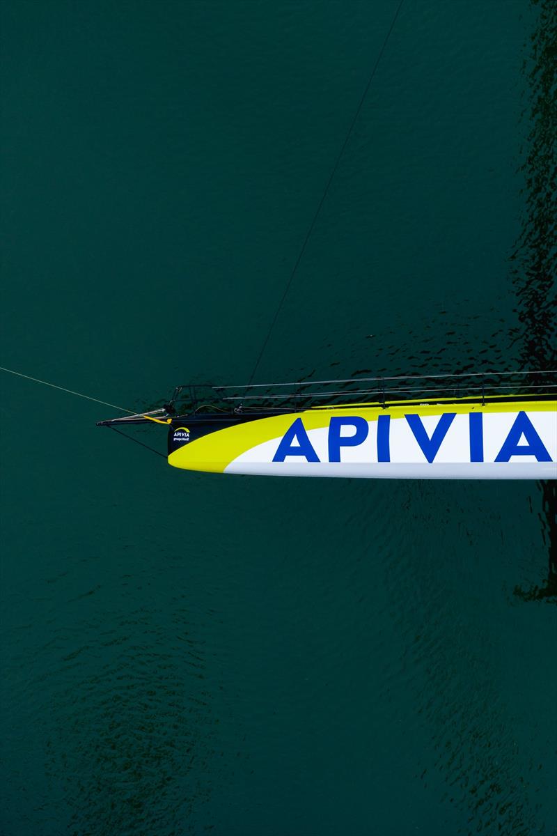 Apivia, the new IMOCA60 designed by Guillaume Verdier for Charlie Dahn (FRA) and aimed at the next Vendee Globe after her launching and fit-out at the former U-boat base in Lorient, France photo copyright Maxime Horlaville taken at  and featuring the IMOCA class