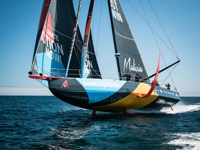 Day 2 of sailing, the boat was fully flying! photo copyright Antoine Auriol | Team Malizia taken at  and featuring the IMOCA class