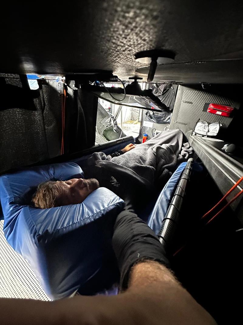 Boris Herrmann in his bunk today onboard Malizia - Seaexplorer of the Transat CIC - photo © Boris Herrmann / Team Malizia