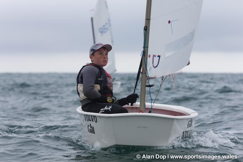 Ciaran Jones during the Welsh Youth Junior Championships photo copyright Alan Dop / www.sportsimages.wales taken at Pwllheli Sailing Club and featuring the Optimist class